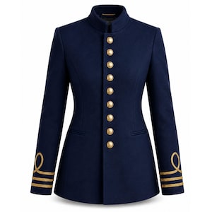 Women Navy Blazer With Gold Buttons - Etsy