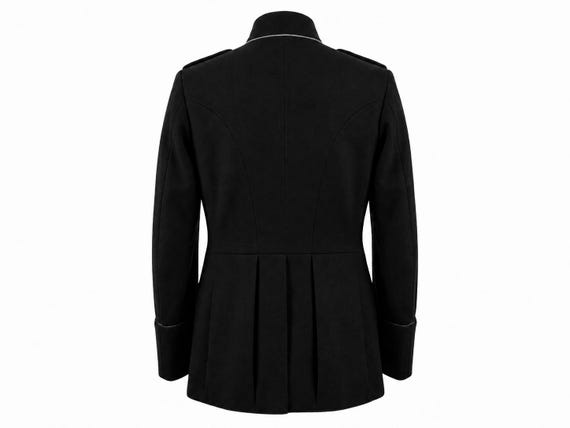 Men's Black Military Officer Coat | Double Breasted Parade Jacket