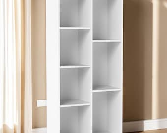 7 Cube Bookcase Bookshelf with Storage Compartments | Freestanding Vertical Horizontal Display Shelf