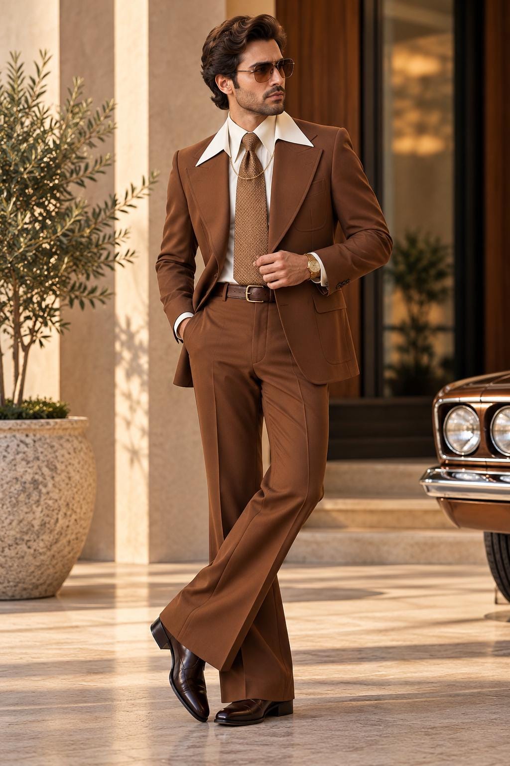 1970年代 コンポラスーツ ブラウン 70s Mens Brown Suit - Etsy