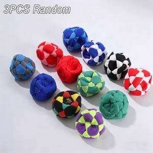 Handmade Knitted Footbag Set Crochet Juggling Balls Assorted Foot Bags for Toy
