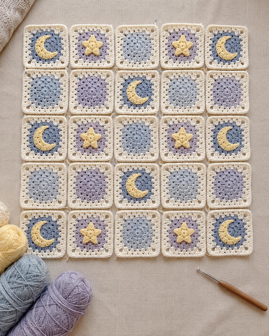 Moon and Stars Celestial Baby Blanket