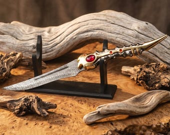 Handgjord Arya Stark Dagger Catspaw Valyrian stålreplika – Iron Thrones-inspirerad kniv, fantasy-samlarkniv, present till honom