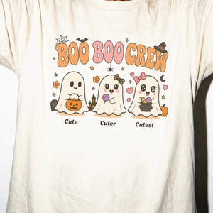 Koszulka pielęgniarki na Halloween, zabawna koszulka Boo BooCrew, strój na upiorny sezon w wygodnych kolorach