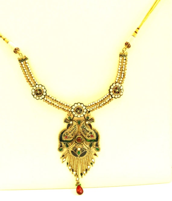 Mughal Necklace Temple Necklace Ethnic Necklace M… - image 6