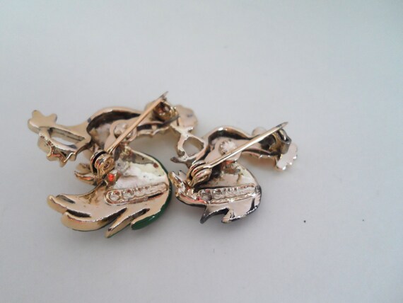 Vintage 1960s Rooster Scatter Pins Silver Tone Re… - image 3