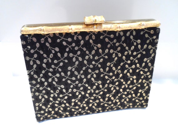 black and gold evening bag
