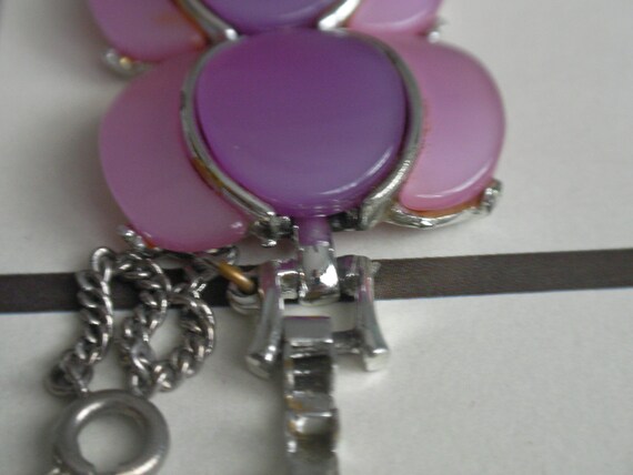 1960s Mod Moonstone Purple & Pink Lucite Bracelet… - image 5