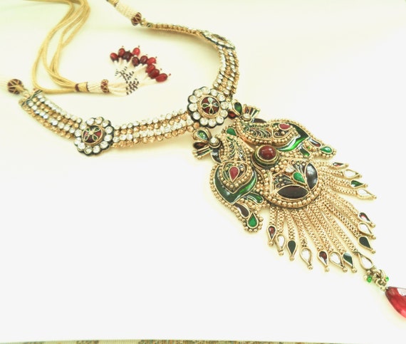 Mughal Necklace Temple Necklace Ethnic Necklace M… - image 4