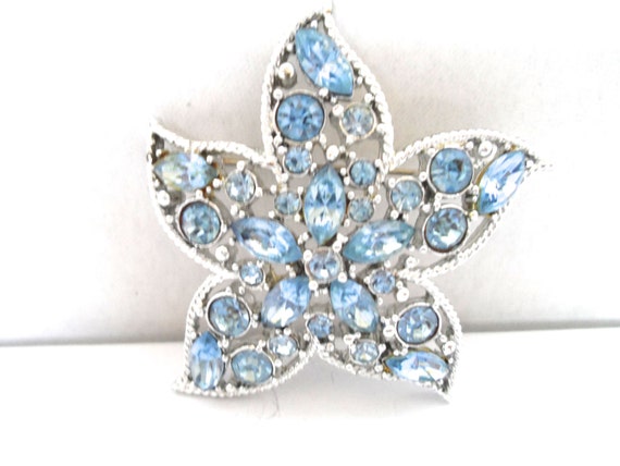 Vintage 1960s Sara Coventry "Star Fire" Blue Rhin… - image 3