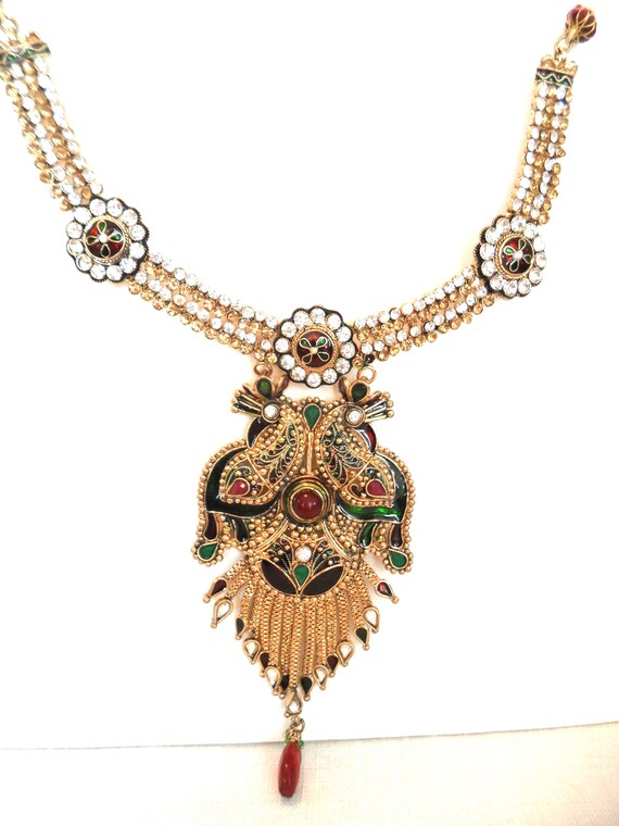 Mughal Necklace Temple Necklace Ethnic Necklace M… - image 3