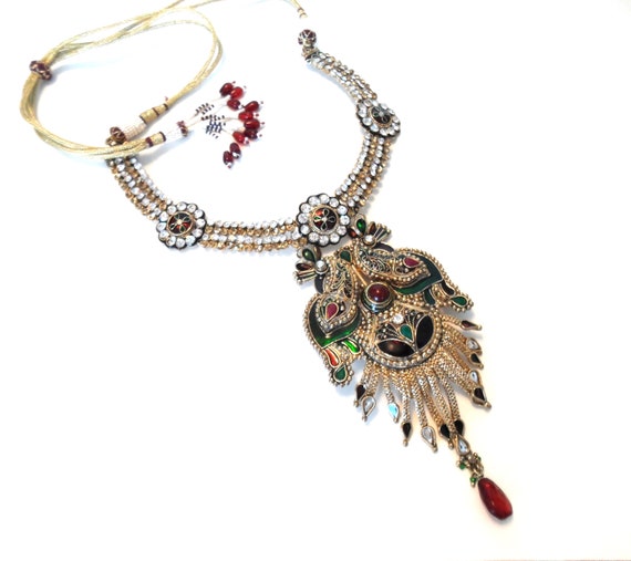 Mughal Necklace Temple Necklace Ethnic Necklace M… - image 8