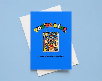 Te veel, op de beste manier Vriend verjaardagskaartsjabloon, bewerkbare canva-wenskaart, afdrukbare digitale kaart, gepersonaliseerd kaartontwerp