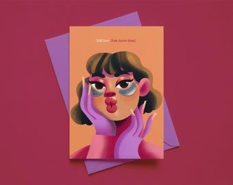 Nog steeds warm, gewoon meer moe Beste vriend verjaardagskaartsjabloon, bewerkbare canva-wenskaart, afdrukbare digitale kaart, gepersonaliseerd kaartontwerp