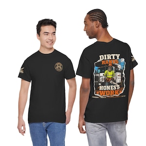 Smutsiga händer-t-shirt, trädtrimmer-t-shirt, arborist-t-shirt, blåkrage-gåva, allmännyttig arbetare, motorsåg-t-shirt, hinkbil-t-shirt, sågspånsleverans Co.