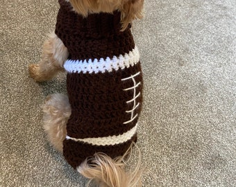 Crochet Football Dog Sweater: Custom Made Pet Apparel