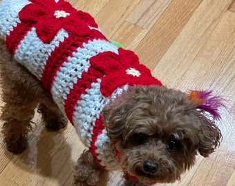 Holiday Crochet Dog Sweater: Custom Fit, Handmade