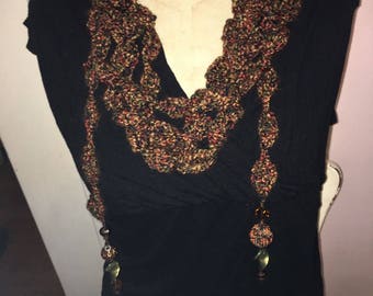 Long Neckwrap with Dangling Beads