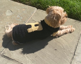 Custom Crochet Dog Sweater: Personalized Name or Letter