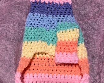 Handmade Crochet Dog Sweater: Turtleneck, 3-Legged, Custom Fit