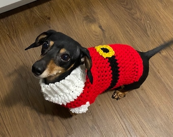 Crochet Santa Dog Sweater: Custom Holiday Outfit