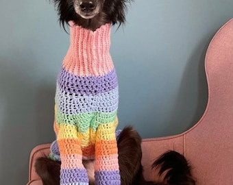 Handmade Crochet Turtleneck Dog Sweater - Custom Fit