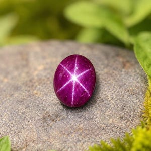 Natural Star Ruby Oval Cabochon | 6 Ray Star Gemstone for Jewelry Making