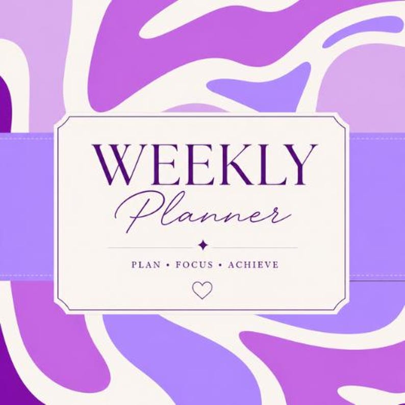 Purple Weekly Planner Printable | 26 Page Planning Bundle | Weekly ...