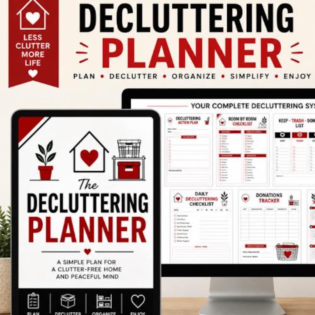Decluttering Planner Printable PDF | Home Organization Planner | 30 Day ...