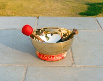 Handmade 7-Metal Plain Tibetan Singing Bowl for Meditation, Sound Healing, Yoga and Reiki