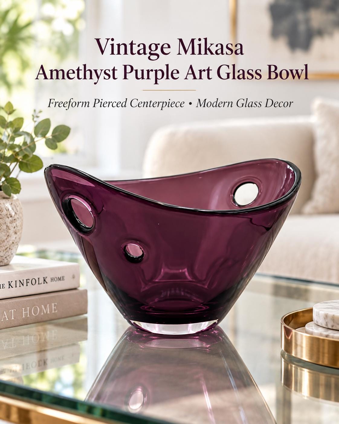 紫色のナス型ガラスボウル Mikasa Purple Glass - Etsy