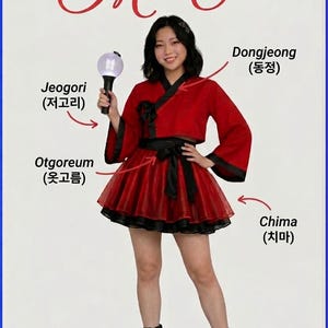 Hanbok jeogori et/ou chima sur le thème d'un concert de BTS - Mode éthérée à manches longues d'inspiration coréenne