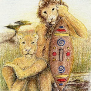 The King and the Queen Original Colored Pencil image 1