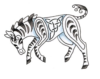 Celtic Critter - Zebra - Original