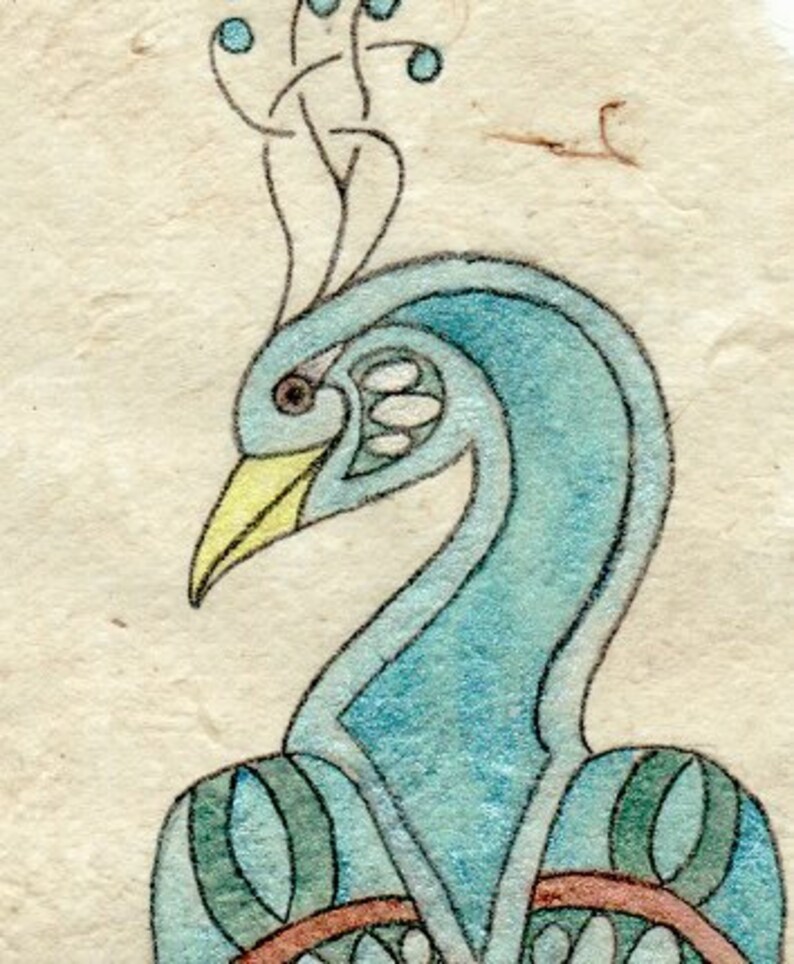 Celtic Peacock Original Watercolor on Handmade Paper | Etsy