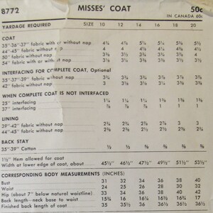 Advance 8772 Misses' coat with cutaway neckline, roll collar and cuffs image 2