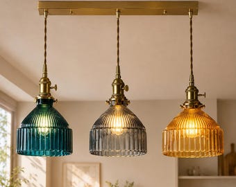 Nordic Green Glass Wall Lamp with Brass Accent for Bedroom Hallway Mirror Lighting