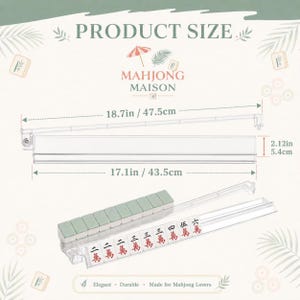 White Lotus Mahjong Racks Set 4 – Premium Clear Acrylic Holder for American Mahjong, Personalized Pushers & Tile Holder Set image 4