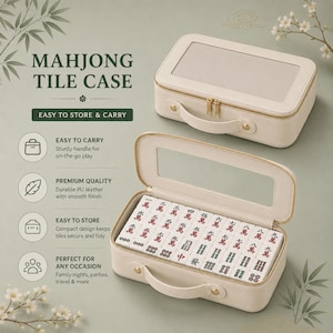 White Lotus Mahjong Racks Set 4 – Premium Clear Acrylic Holder for American Mahjong, Personalized Pushers & Tile Holder Set image 9