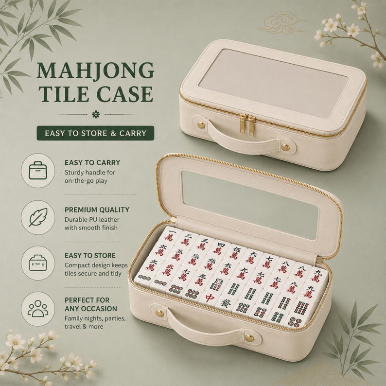 White Lotus Mahjong Racks Set 4 – Premium Clear Acrylic Holder for American Mahjong, Personalized Pushers & Tile Holder Set image 9