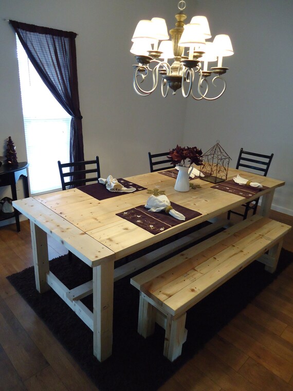 Items similar to Farmhouse Dining Table with FREE bench. Weekend SALE