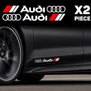 2x Audi Racing Vinyl Decal 28cm/11" Side Skirt Hood Decals Logo Badge S line