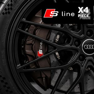 4x Audi S-Line Remklauw Stickers – Waterdichte Vinyl Stickers voor Autoremklauwen
