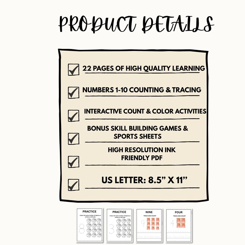 Preschool Number Recognition Book PDF, Tracing 1 to 10 for Kids - Etsy