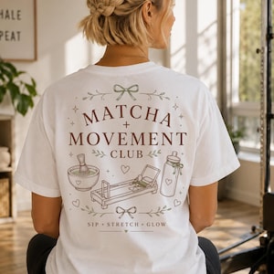 Wellness Is a Lifestyle Shirt, Pilates Matcha Club Tee, Healthy Living Gift for Women, Mindful Fitness Oversized Garment Dyed T-Shirt