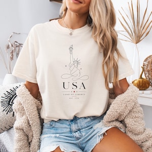 Statue of Liberty Line Art Shirt, USA 1776-2026 Tee, Patriotic 250th Anniversary T-Shirt, Independence Day Gift