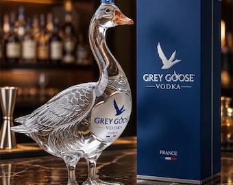 Decoración para botella de vodka Grey Goose, botella de exhibición coleccionable, decoración para carrito de bar, escultura de ganso de vidrio, regalo para bar en casa
