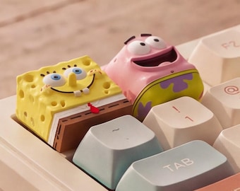 Hand-Painted SpongeBob 3D Printed Keycap | Mechanical Keyboard Accessory