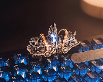 Lich King Arthas Handmade Glowing Keycap | A gift for him