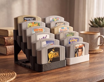 Handgefertigt Nintendo N64 Patrone Stand/Aufbewahrung Fall | 6 Slot Display für Retro Spiele Sammler